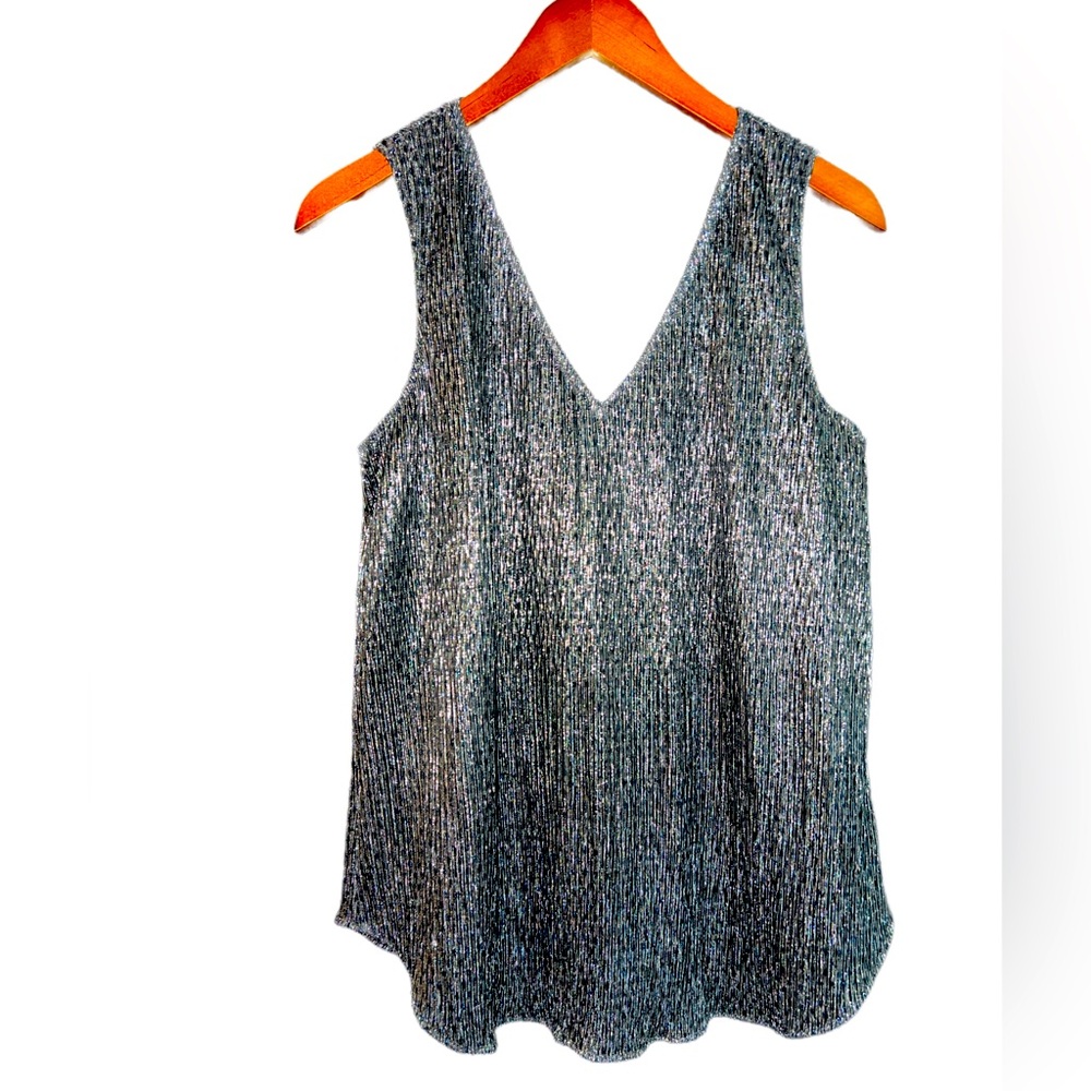 Banana Republic Metallic Silver Tank Top